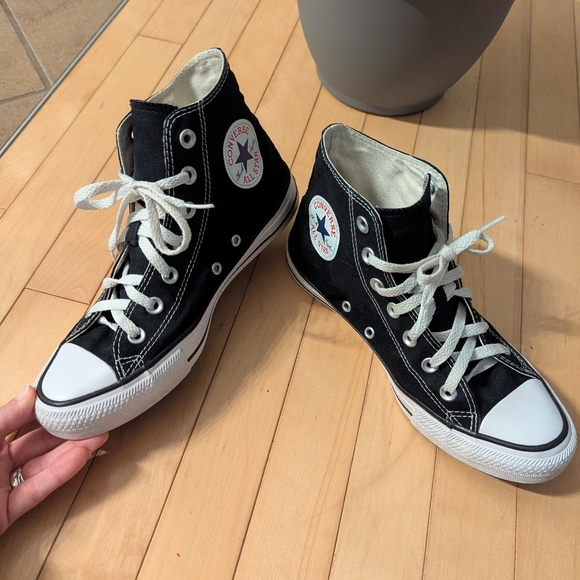 Vintage Converse All Star Chuck taylor High Top Black Sneakers SZ 37 (8 US) - Picture 4 of 14